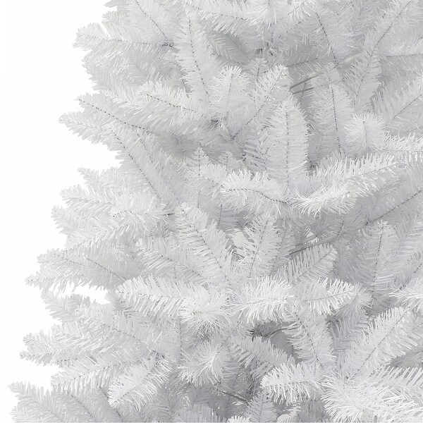 Puleo International 7 ft. Unlit White Carson Artificial Pine Tree