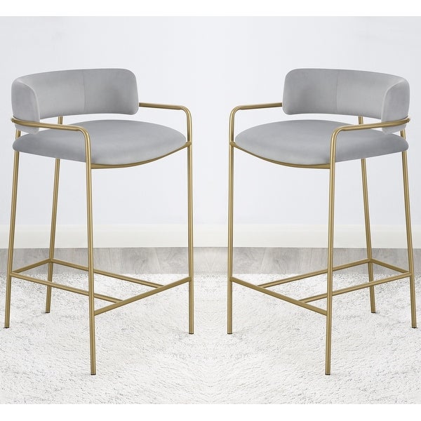 Modern Design Gold and Velvet Counter Height Stool