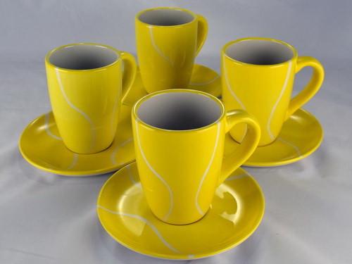 Large Mug/Saucer Set Ceramic (4)