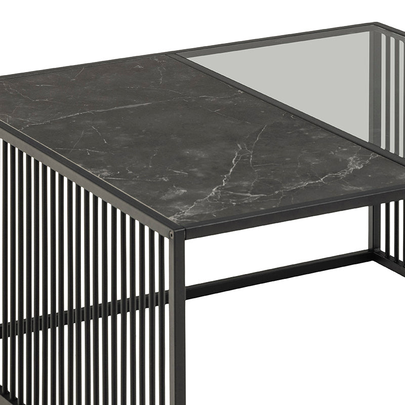 STRINGTON Square Coffee Table 80cm - Black Marble Effect