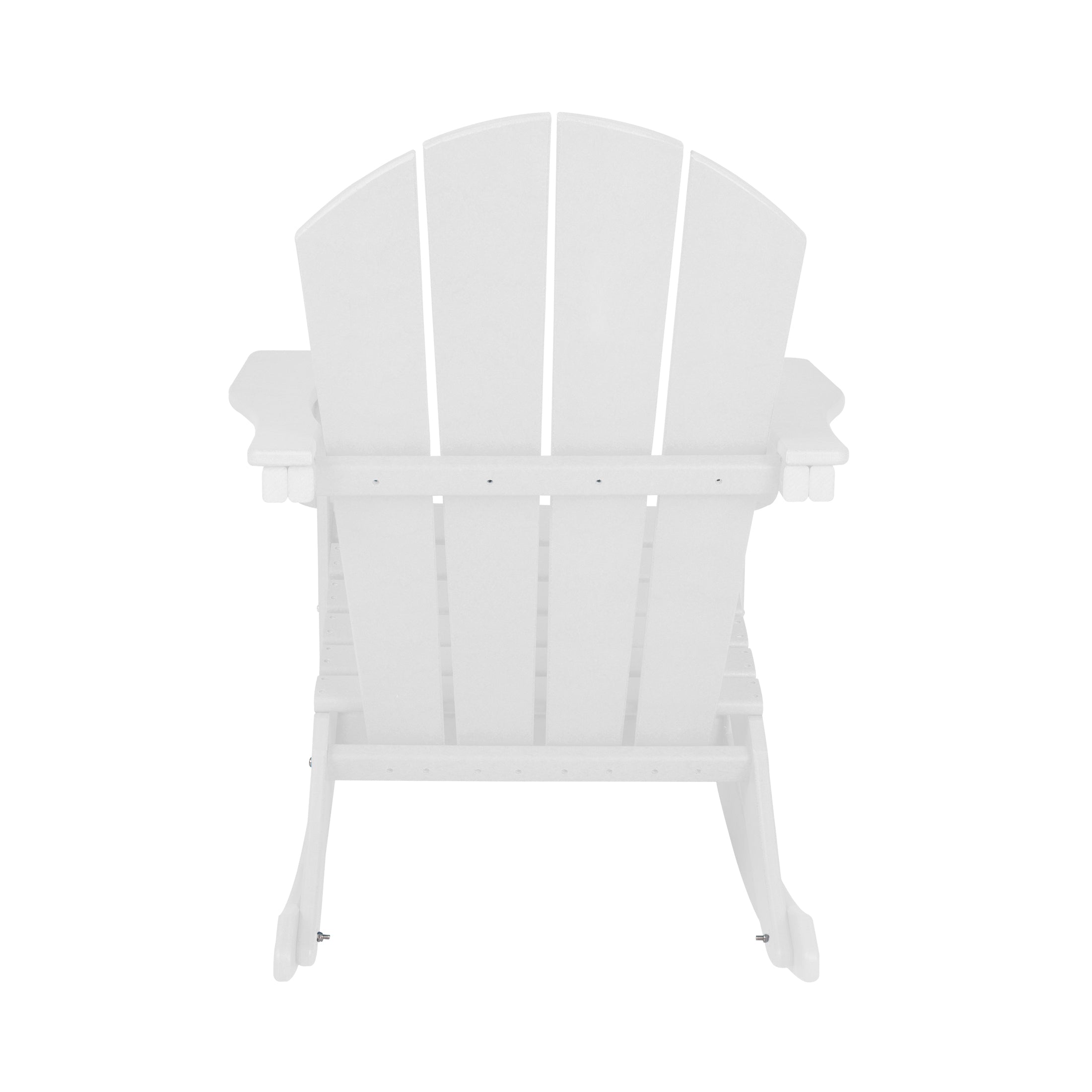 GARDEN Plastic Adirondack Rocking Chair for Outdoor Patio Porch Seating, White