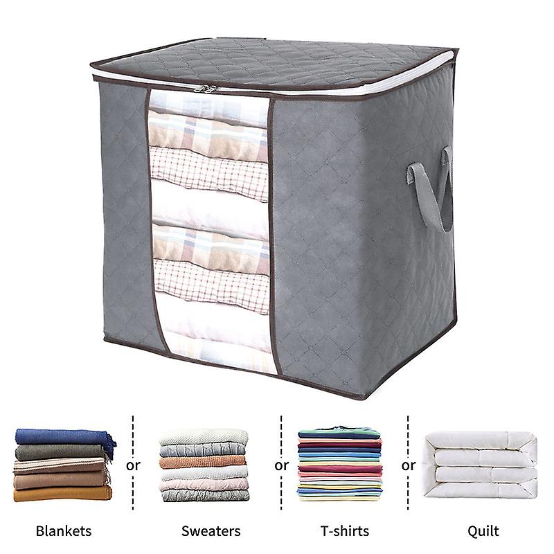 Clothes Storage Bags Large Capacity Foldable Closet Organizers Storage Containers with Durable Handles Thick Fabric for Clothing Bedding