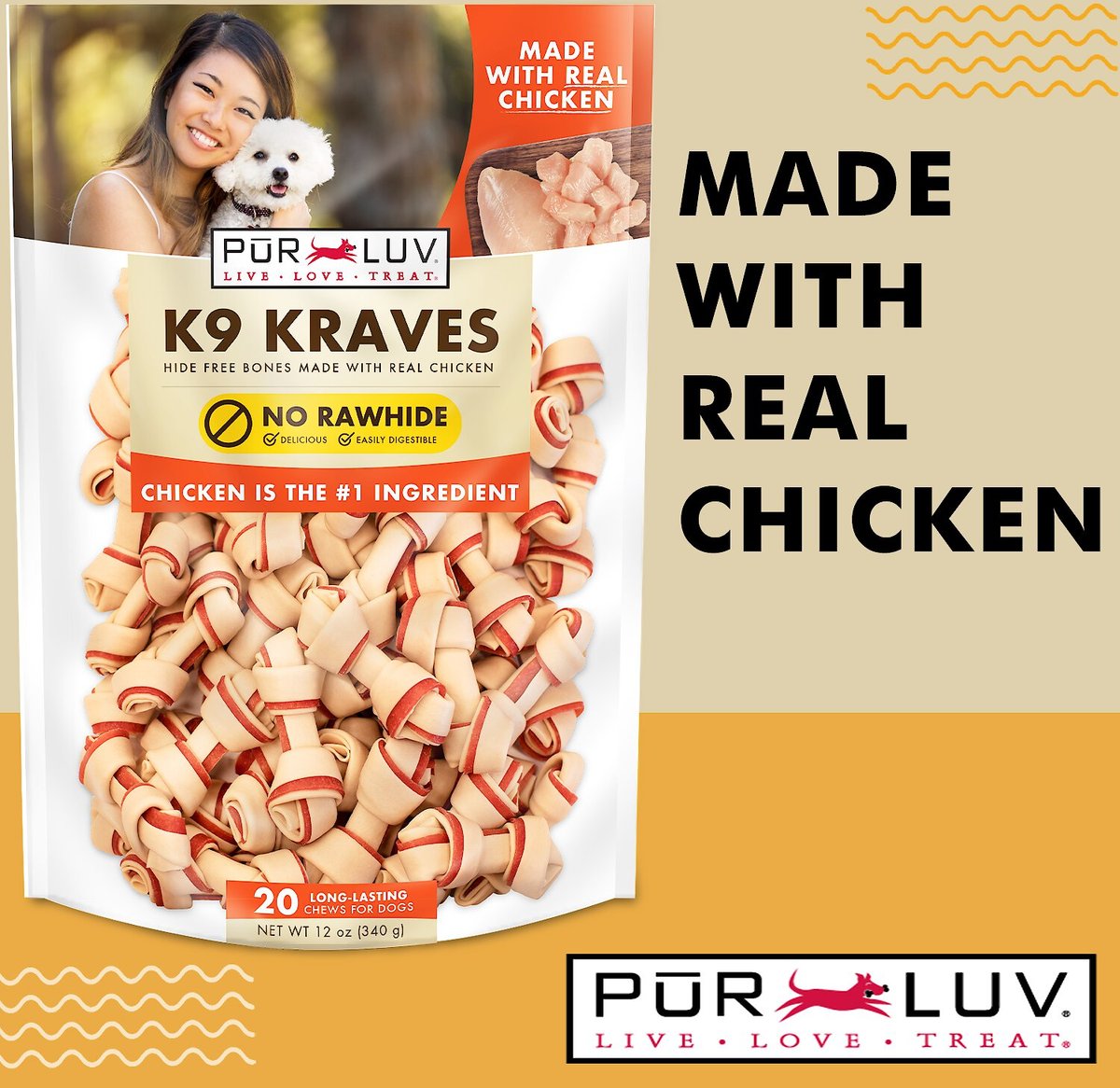 Pur Luv K9 Kraves Chicken Dog Treats