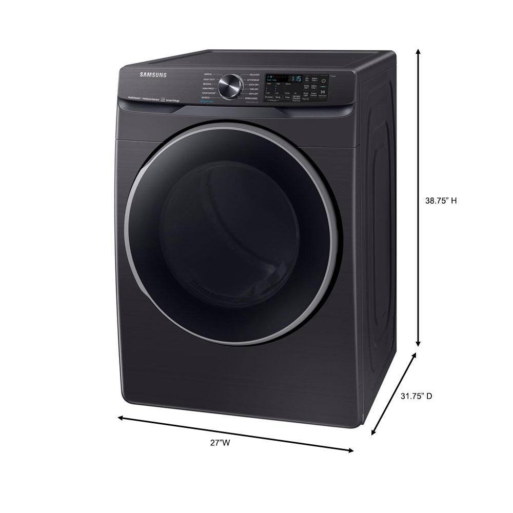  7.5 cu. ft. Stackable Vented Gas Dryer with Steam Sanitize+ in Brushed Black DVG50A8500V