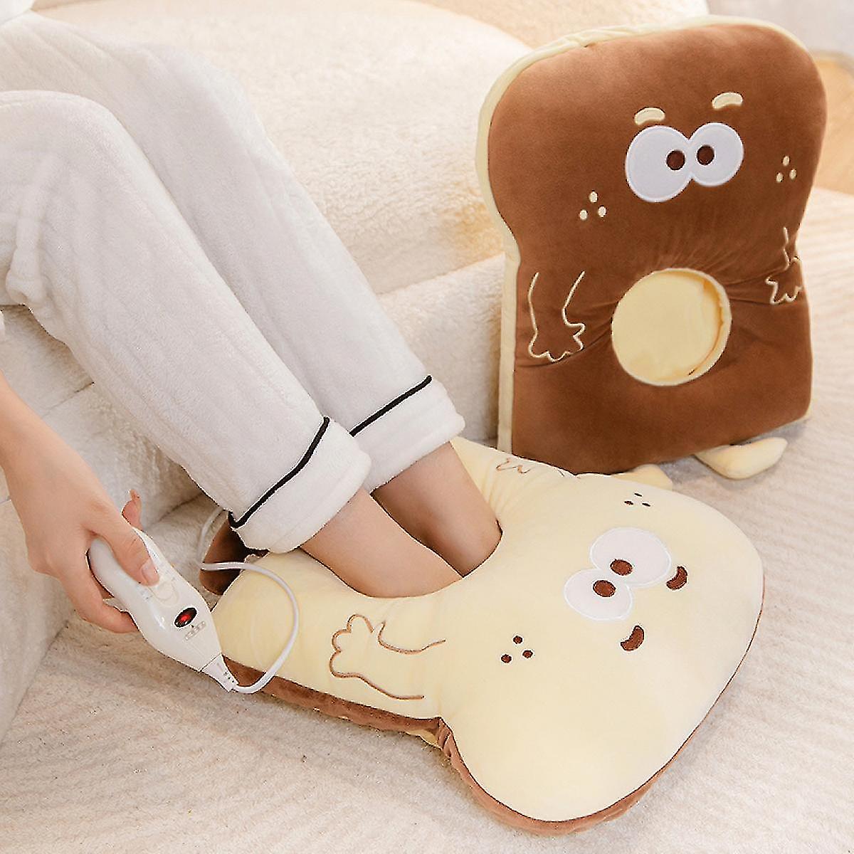 Winter Foot Warm Cartoon Bread Cotton Shoes Plug Electric Heating Foot Warm Artifact Office Dormitory Heating