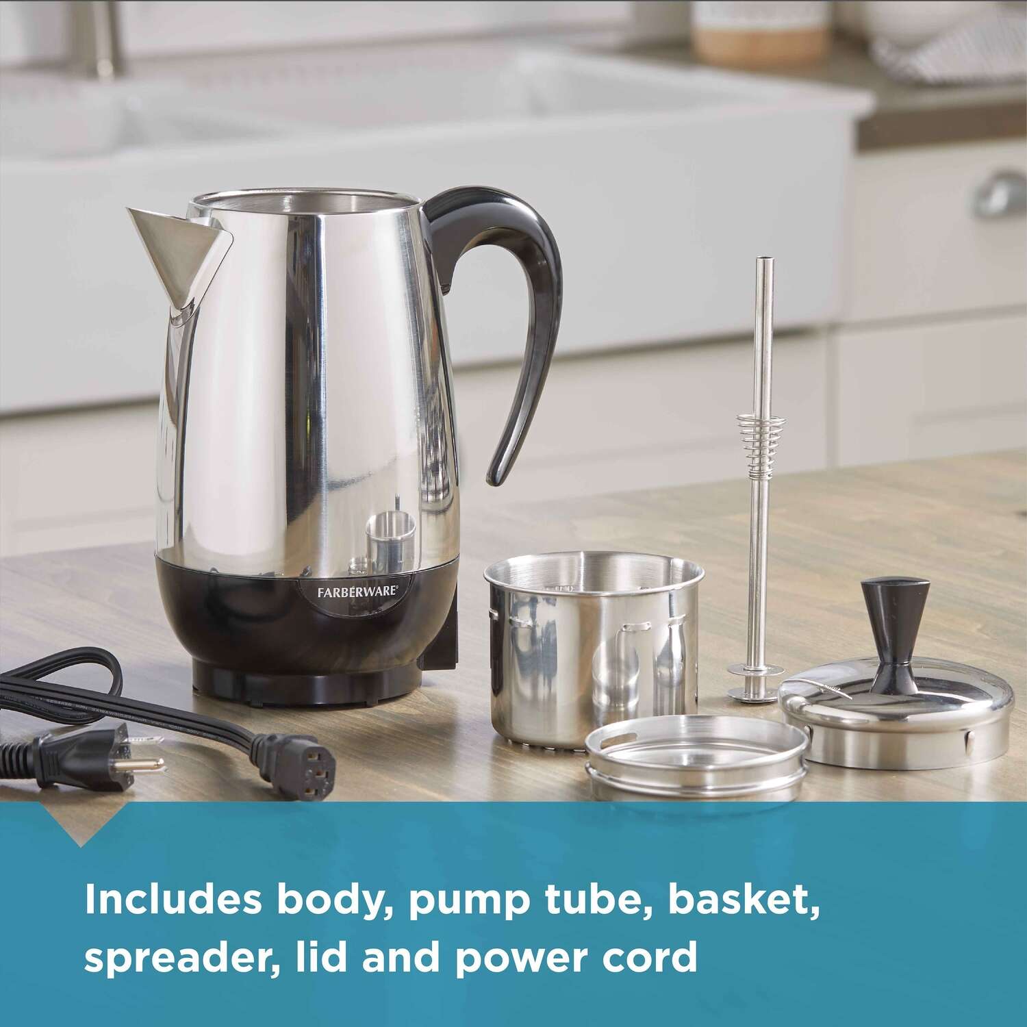 Black+Decker 8 cups Black/Silver Percolator