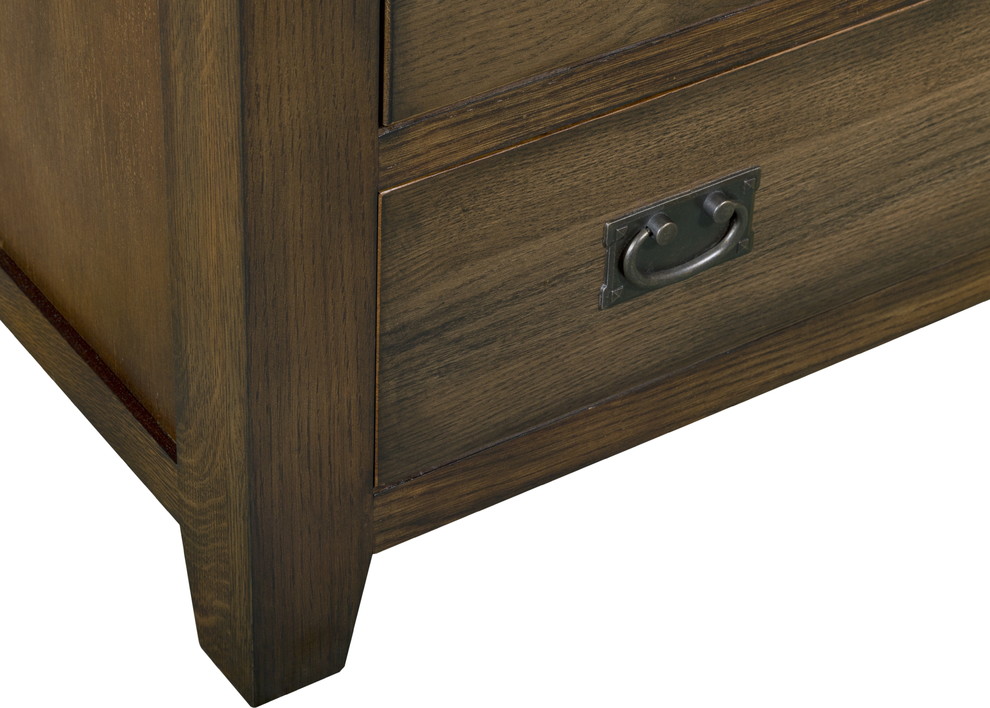 Mission Quarter Sawn Oak 6 Drawer Chest of Drawers  Dresser   Transitional   Accent Chests And Cabinets   by Crafters and Weavers  Houzz