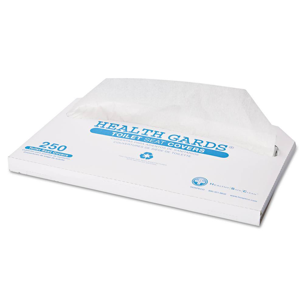 HOSPECO Health Gards Toilet Seat Covers Half-Fold White (250Pack 10 BoxesCarton) HOSHG2500