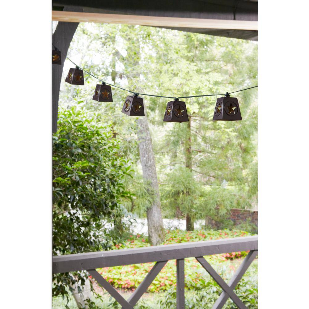 Hampton Bay Solar 10-Light 150 in. Integrated LED String Light with Lone Star Shade 82151