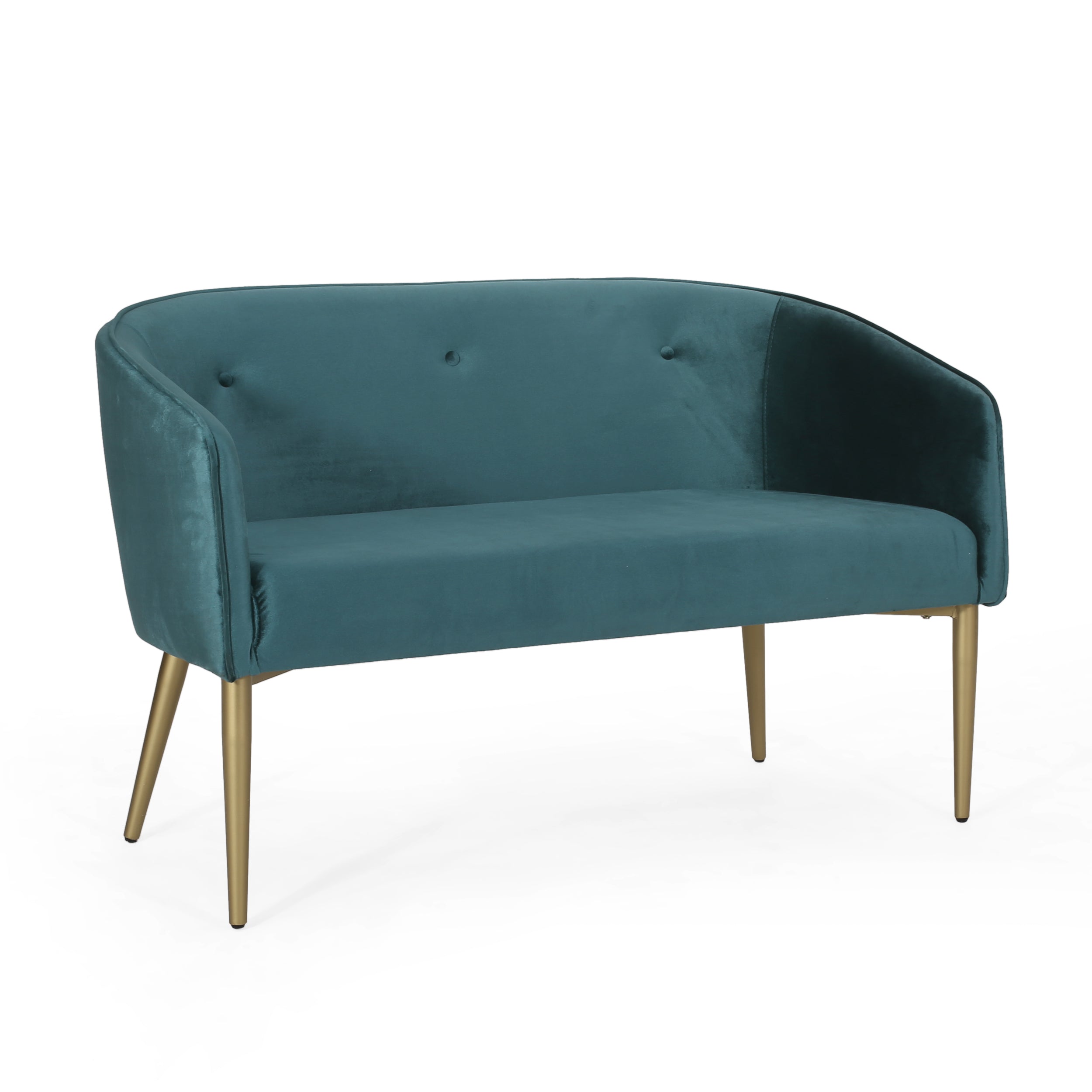 Arthur Modern Glam Tufted Velvet Loveseat