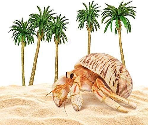 SunGrow Miniature Artificial Coconut Trees for Hermit Crab Tank and Reptile Terrarium Décor， 15 count