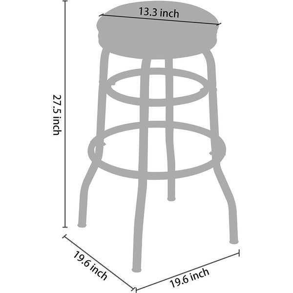 Faux Leather Backless Bar Stool with Chrome Frame， Set of 2，Black