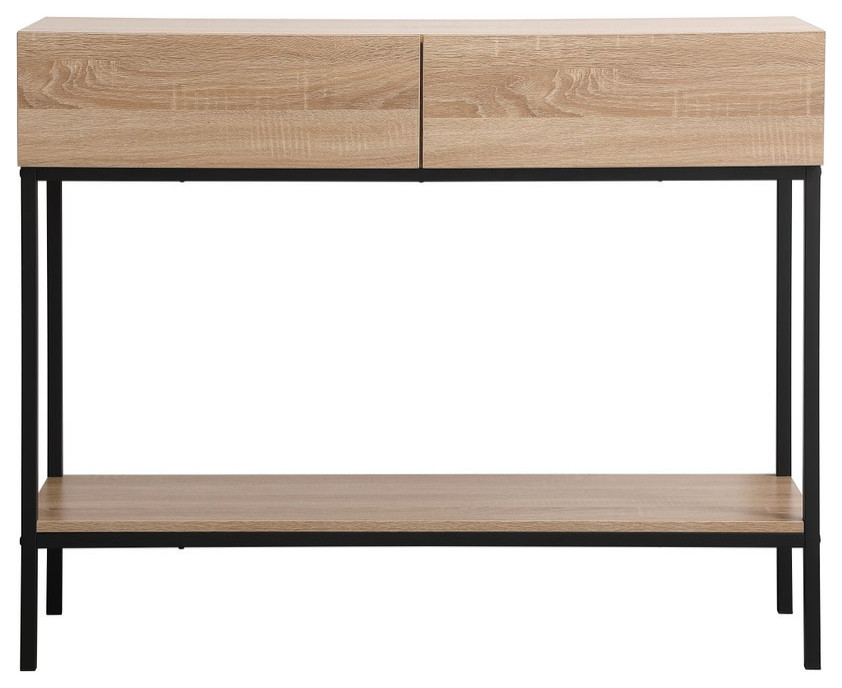 Edan 42 quotConsole Table  Mango Wood   Industrial   Console Tables   by Elegant Furniture  ampLighting  Houzz