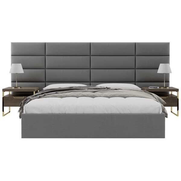 VANT Upholstered Headboards - Grey Pewter - 39 Inch - Set of 4 panels. - - 14418515