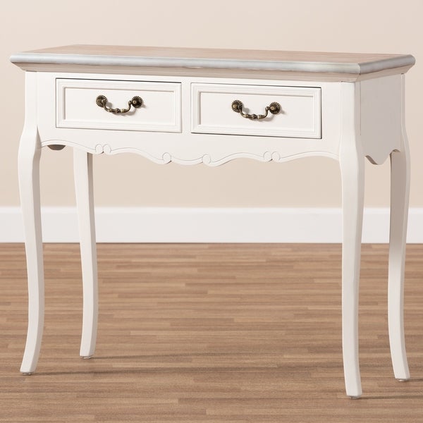 French Country 2-Drawer Console Table