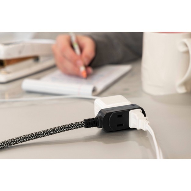 Cordinate 15 x27 3 Outlet Polarized Extension Cord Dark Gray