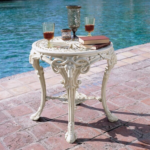 Design Toscano Offwhite Cast Iron Victorian Garden Table