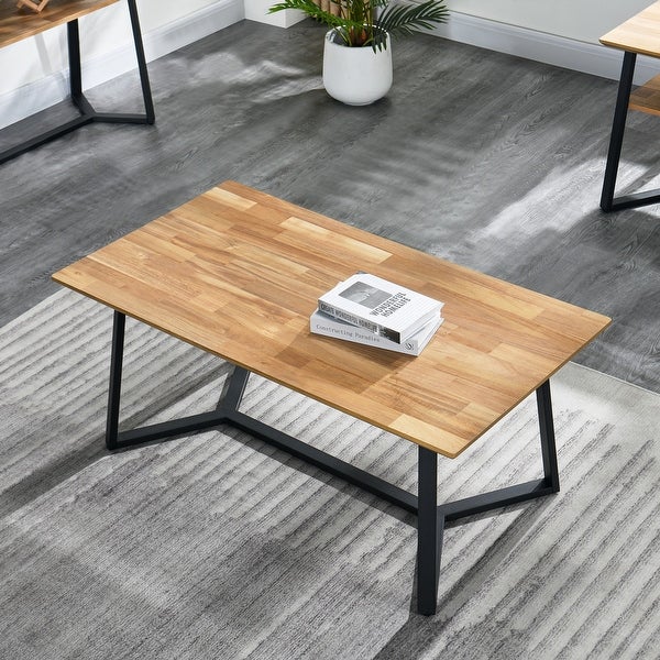 Coffee Table for Living Room， Wood Coffee Table Rectangle