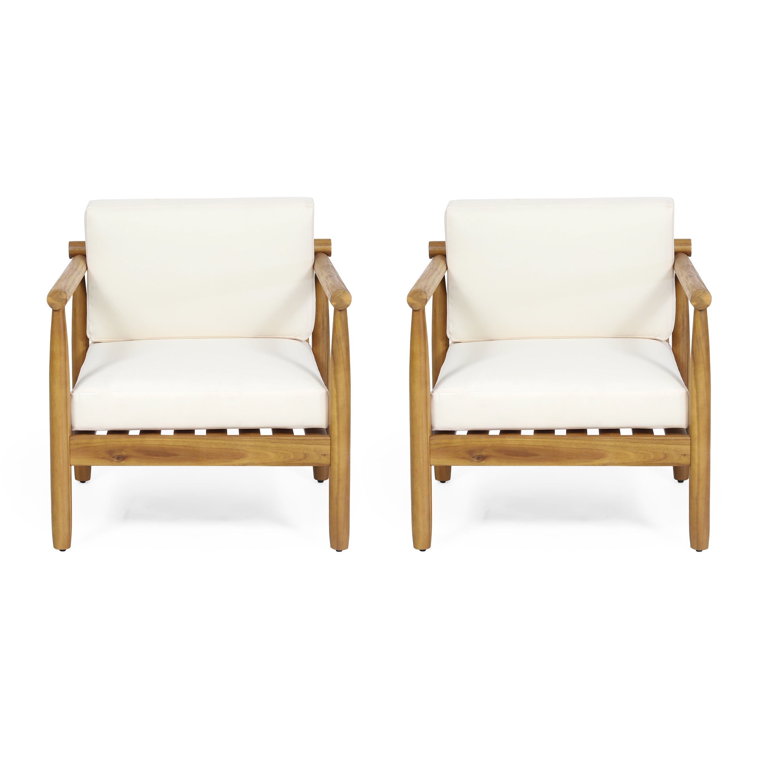 Benewah Outdoor Acacia Wood Club Chair (Set of 2)