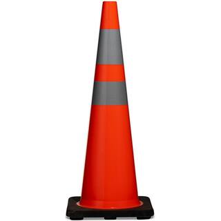 BOEN 28 in. Orange PVC Reflective Traffic Safety Cone TC-28R