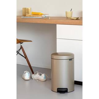 Brabantia NewIcon 3.2 Gal. Champagne Steel Step-On Trash Can 304446