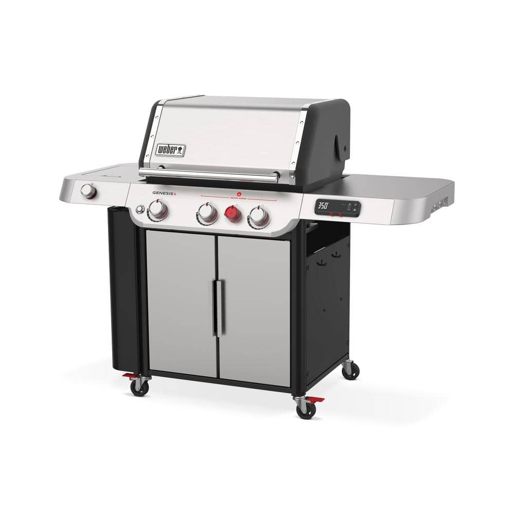 Weber Genesis Smart SX-335 3-Burner Propane Gas Grill in Stainless Steel with Side Burner 35600001