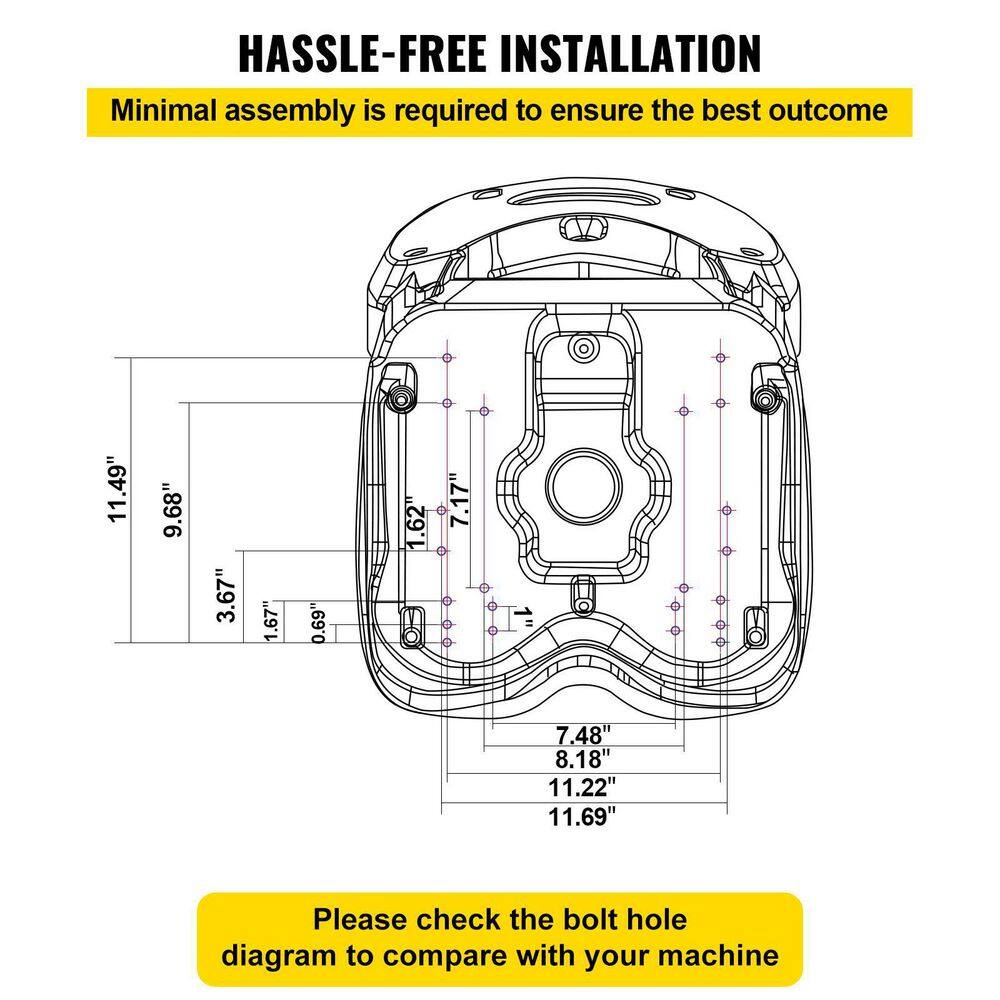VEVOR Universal Tractor Seat Industrial High Back PVC Lawn  Garden Mower Seat Replacement Steel Frame Forklift Seat in Yellow GBZYHSYJZTRACOHQNV0
