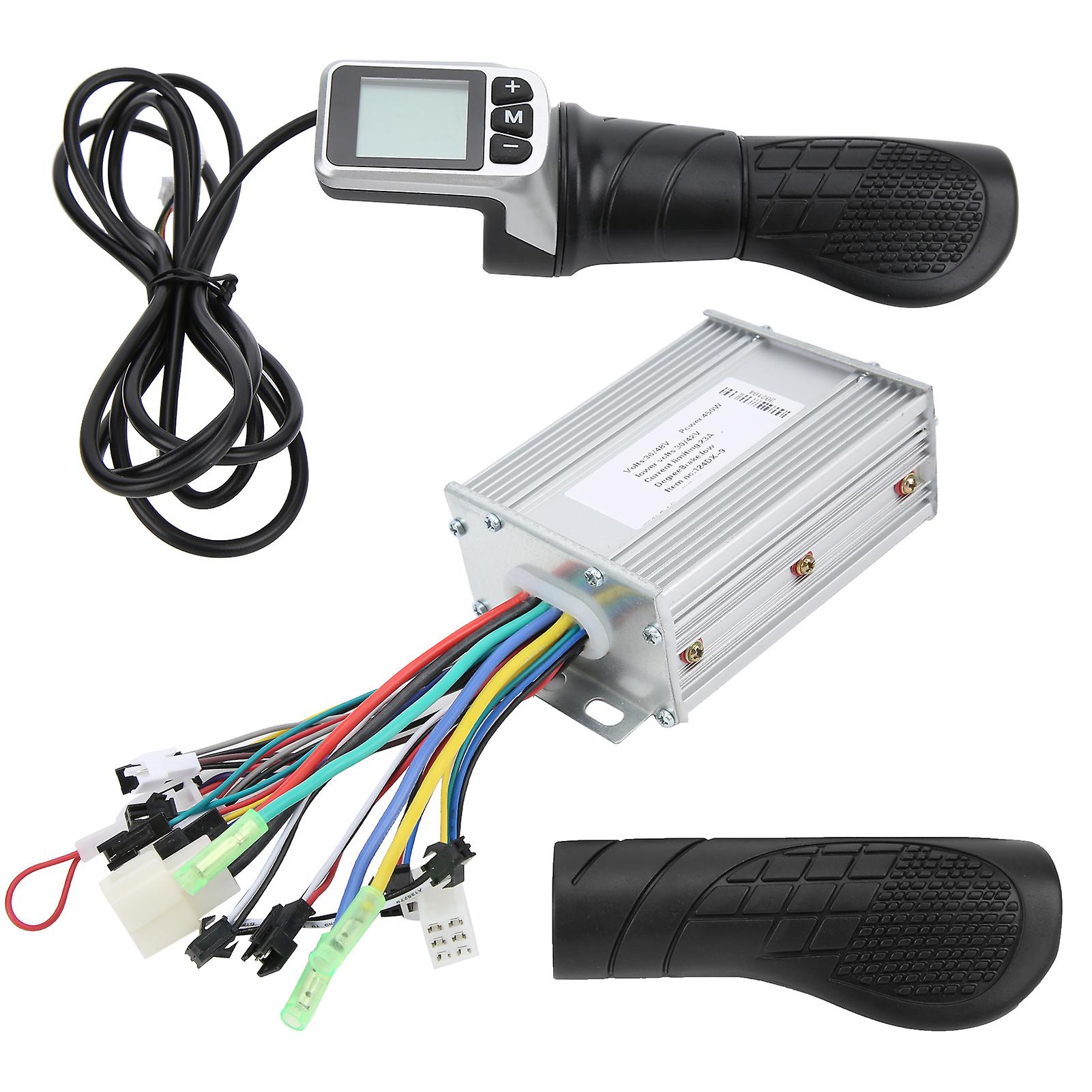 36v/48v 450w Brushless Controller And 124dx Lcd Half Twist Throttle Set For Electric Scooter