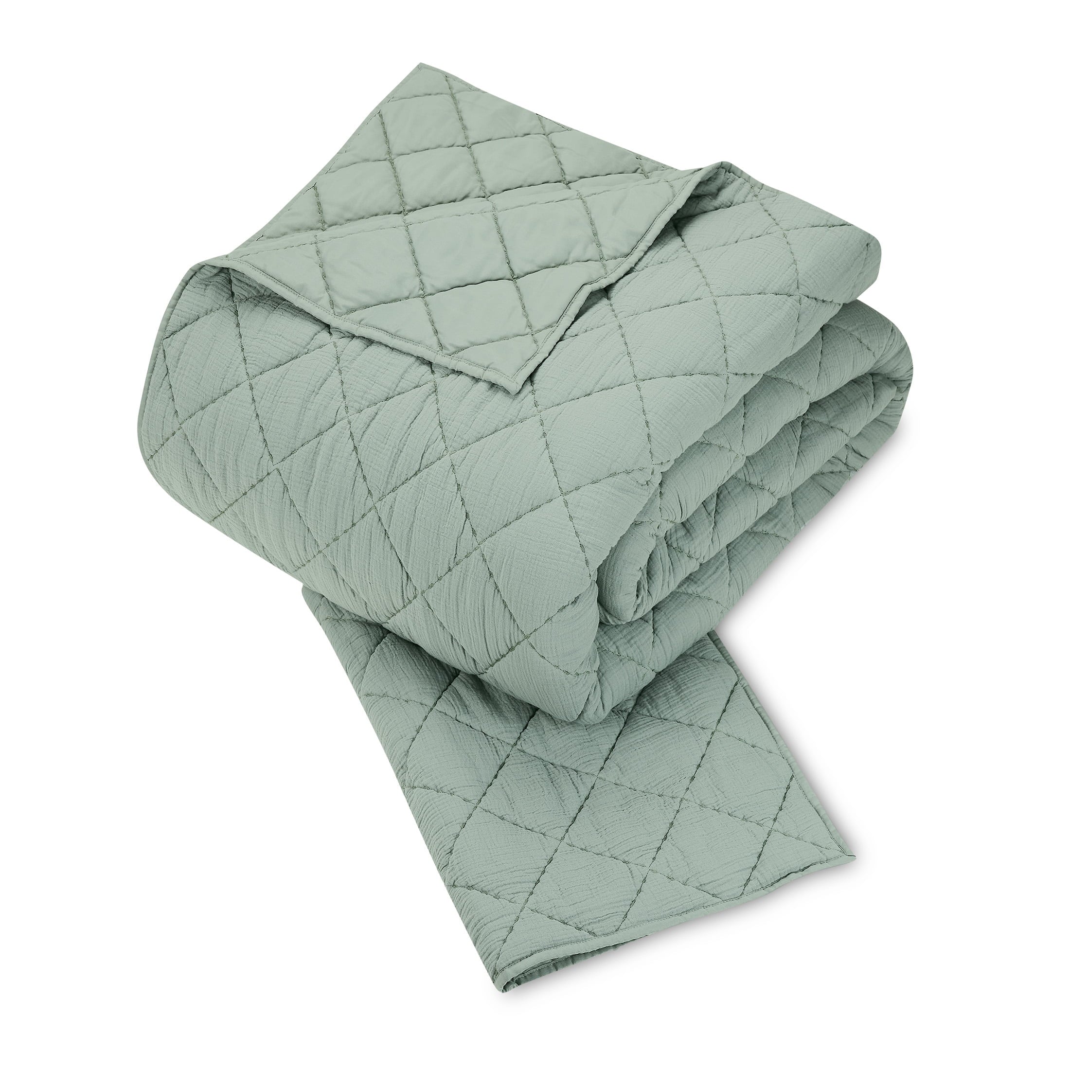 Better Homes and Gardens Sage Diamond Gauze Quilt， King