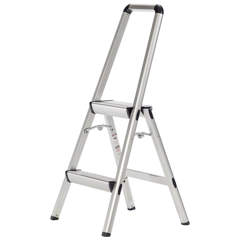 2-Step 225-lb Load Capacity Silver Aluminum Step Stool