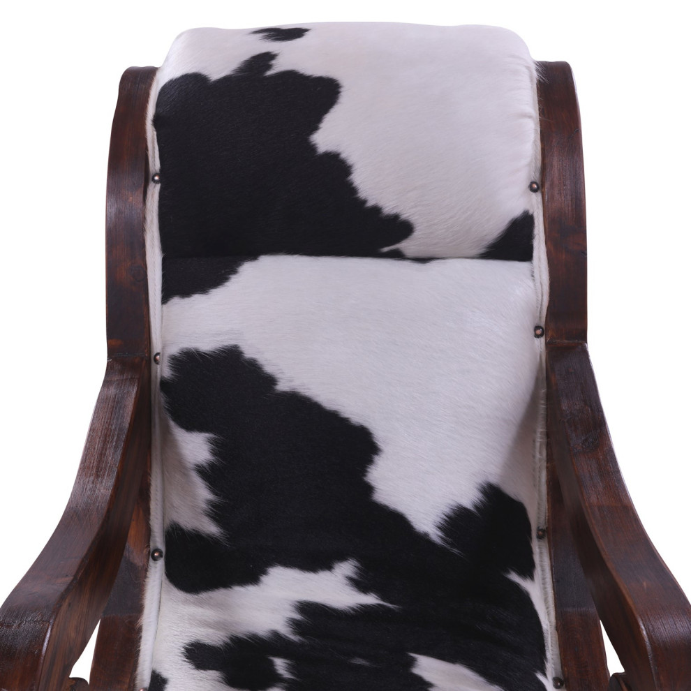 Reclaimed Wood Hair On Cowhide Handcrafted Chair C191 FC   Rustic   Armchairs And Accent Chairs   by Manhattan Rugs  Houzz