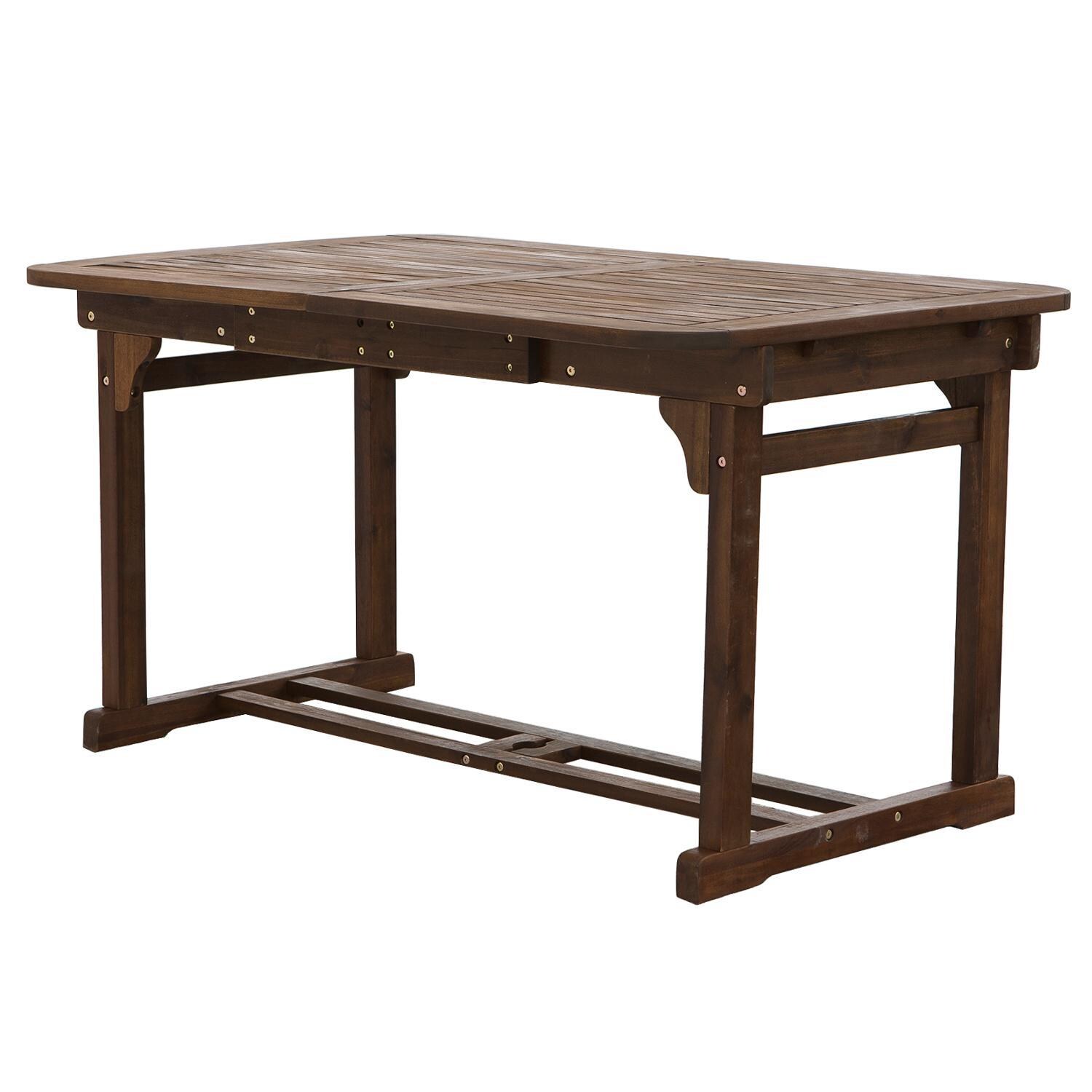 Ultimate Patio Horizon Way 55 X 35 Inch Rectangular Dark Brown Acacia Patio Dining Table W/ Extension