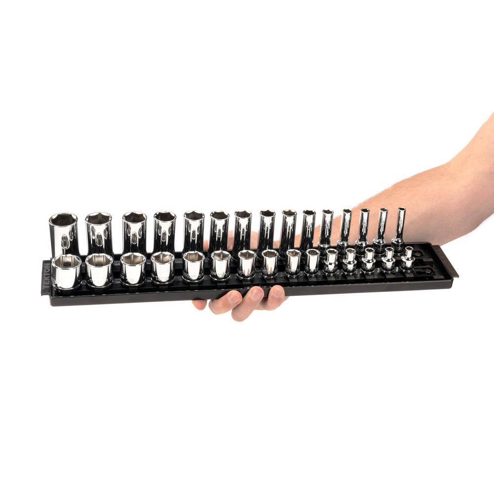 TEKTON 38 in. Drive 6-Point Socket Set with Rails (14 in.-1 in.) (30-Piece) SHD91209