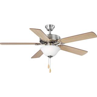 Progress Lighting 5-Blade 52 in. Integrated LED Brushed Nickel Ceiling Fan with Light Kit P2599-09