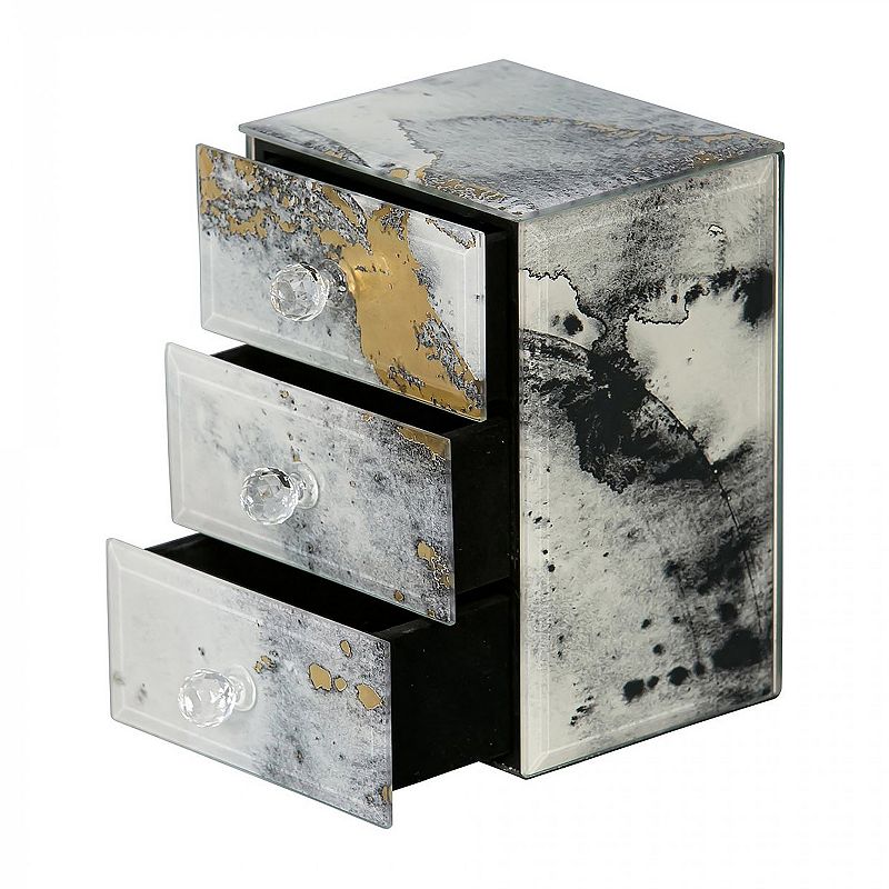 Mele and Co. Maura Marbled Gray Glass Jewelry Box