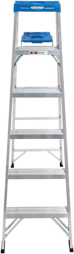 WERNER 6 ft. Aluminum Step Ladder with 250 lb. Load Capacity Type I Duty Rating