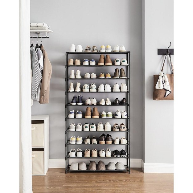 Songmics Shoe Rack 10 Tier Shoe Shelf Black