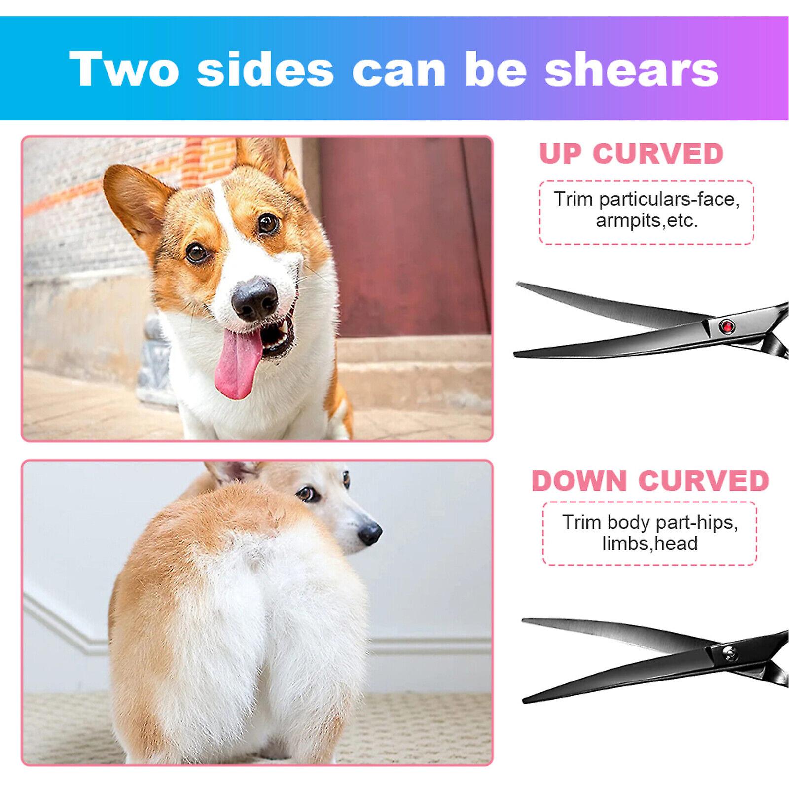 Pet Grooming Scissors Dog Cat Curved Thinning Shear Hair Cutting Professional