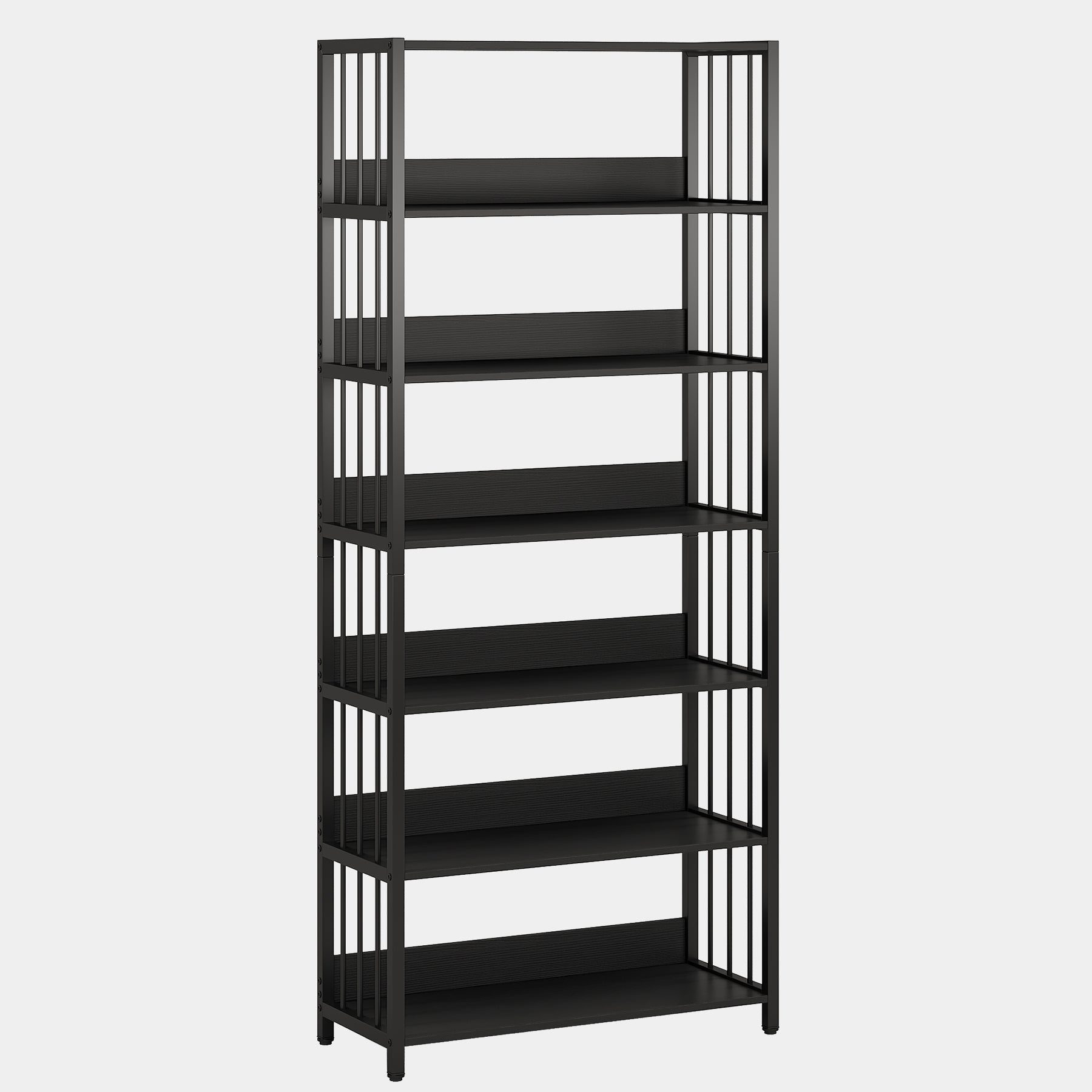 6-Tier Bookshelf, Vintage Storage Display Rack With Open Shelves