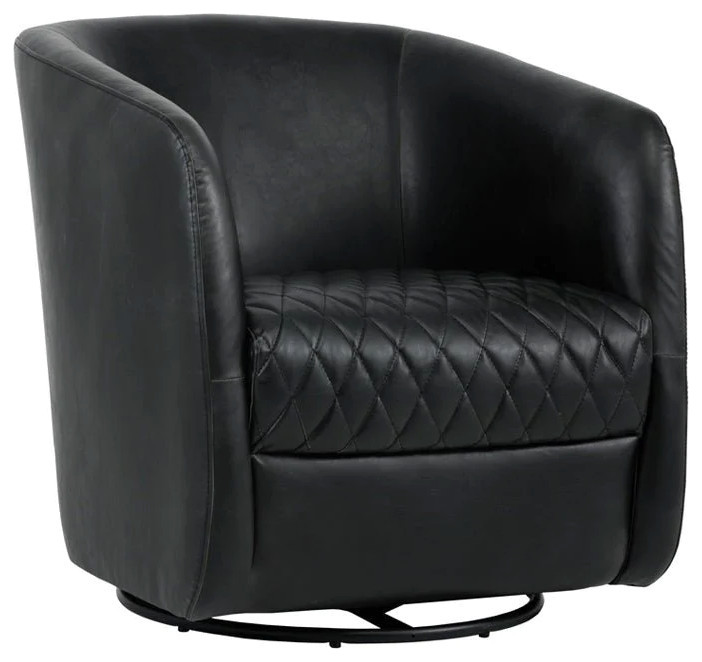 Zenda Swivel Lounge Chair  Coal Black   Contemporary   Indoor Chaise Lounge Chairs   by Virgil Stanis Design  Houzz