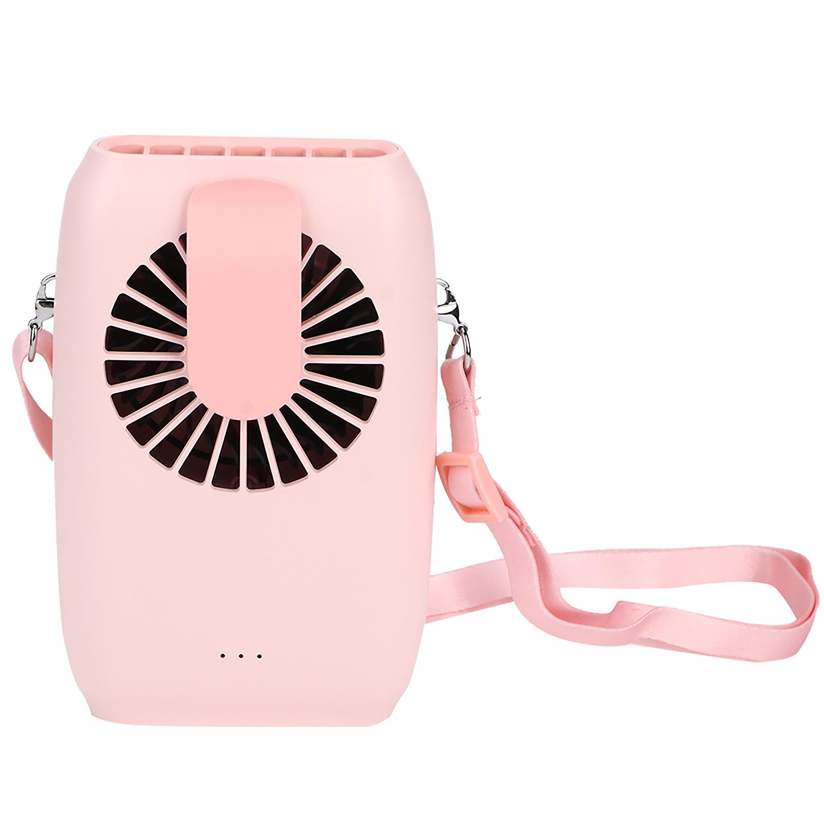 5v Usb Powered Portable Mini Fan Hanging Waist Wrist Desktop Fan For Home Outdoor Sportspink