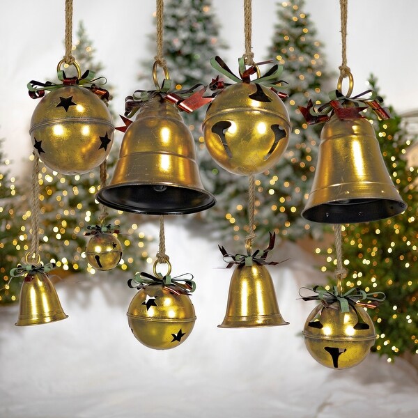 Set of 9 Assorted Style Christmas Bells