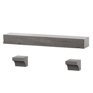 Twin Star Home 48 in. Weathered Gray Cap-Shelf Mantel MS48-6210-B523