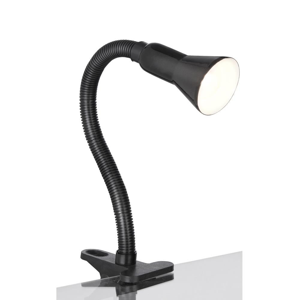 Searchlight 4122BK Desk Partner Black Clip On Flexible Task Table Lamp