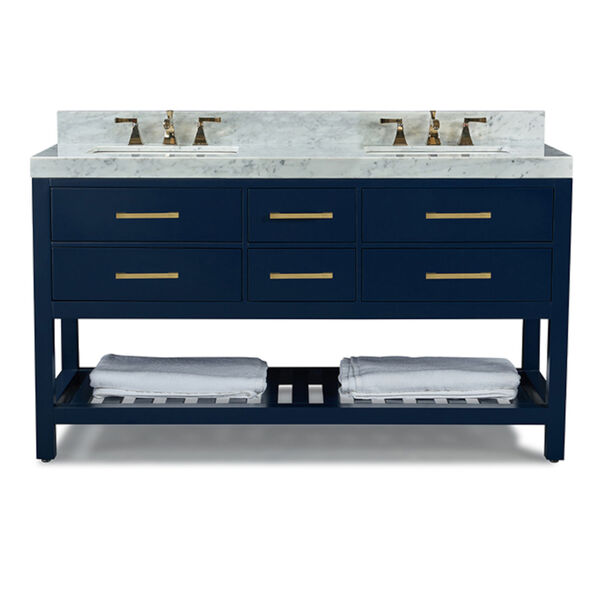 Elizabeth Heritage Blue White 60-Inch Vanity Console