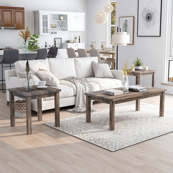 Furniture of America Boisee 3-piece 48-inch Coffee Table and Side Tables Set