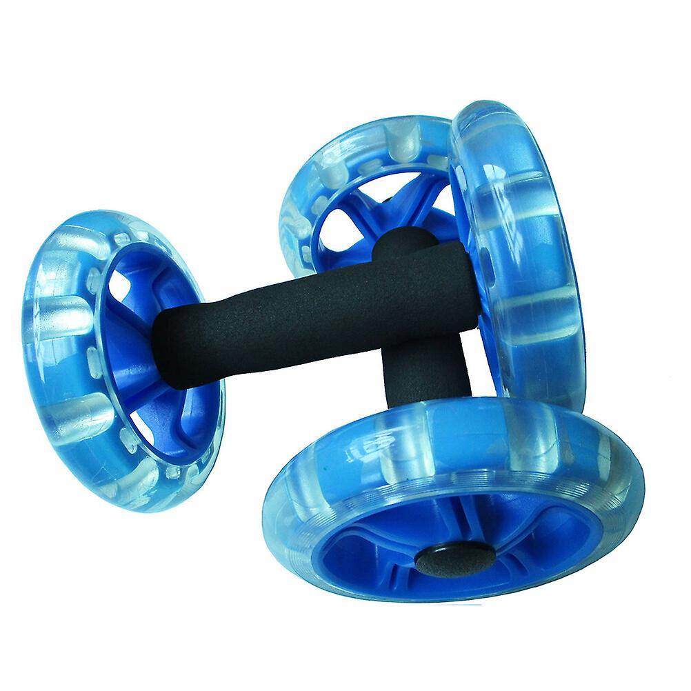 Twin-wheel Tummy Strengthening Fitness Tummy Shaping Wheel For Man Woman (blue)