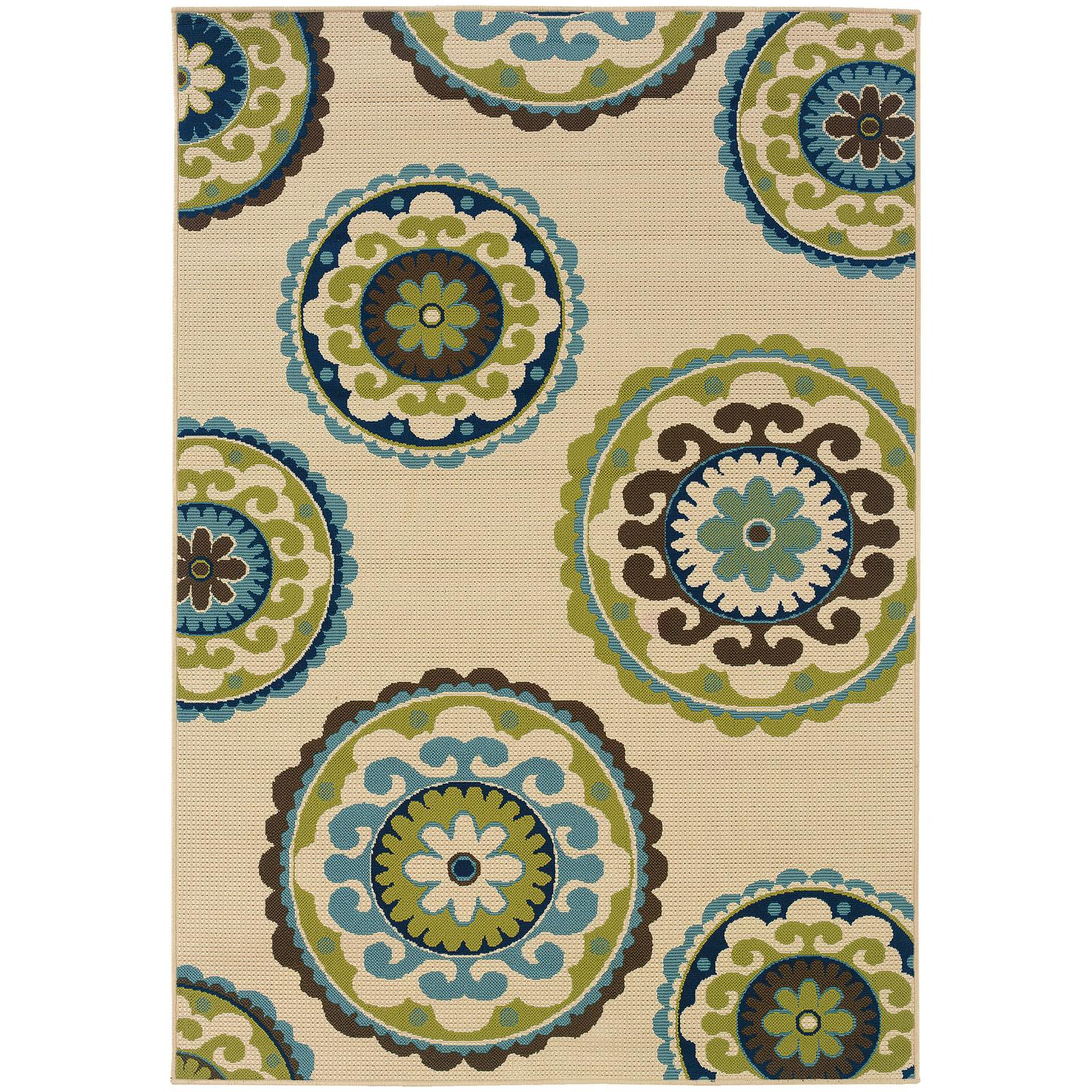 Avalon Home Cameron Floral Medallions Indoor/Outdoor Area Rug