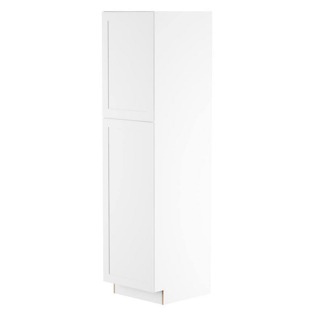 Hampton Bay Cambridge White Shaker Assembled Pantry Cabinet with Adjustable Shelves  Soft Close Doors (24 in. W x 24.5 in. D) CM2484P-WH