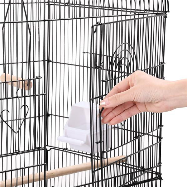 Yaheetech Large Metal Bird Cage Budgie Parrot Canary Cockatiel 18x14x36’’ Black